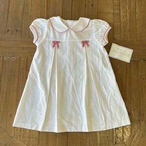 Stellybelly white corduroy red plaid piped dress nwt